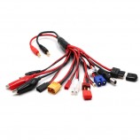 RC Lipo Battery Charger adapter with Multi Plug Squid Charger Adapter to 4.0mm Banana Bullet Connector